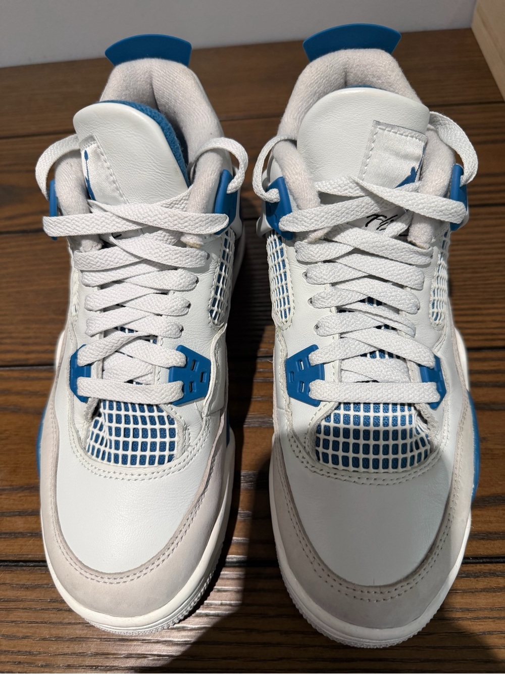 Gently Used Kids White and Blue Athletic Sneakers